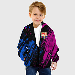 Куртка с капюшоном детская Фк барса, цвет: 3D-черный — фото 2