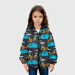 Куртка с капюшоном детская Велопрогулка, цвет: 3D-черный — фото 2