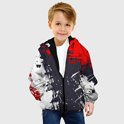 Куртка с капюшоном детская Абстрактные брызги, цвет: 3D-черный — фото 2