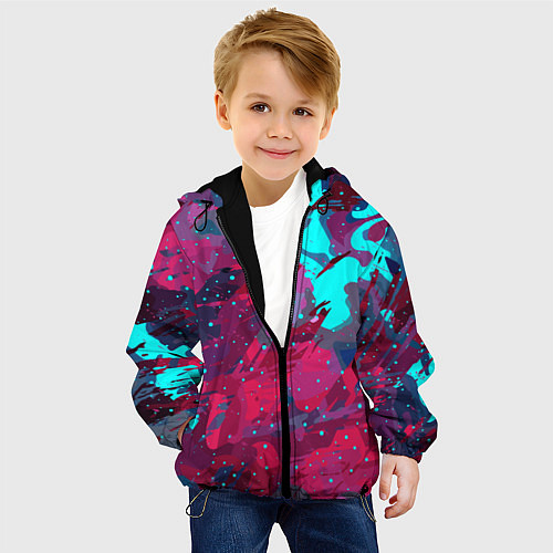 Детская куртка Смешанные краски / 3D-Черный – фото 4