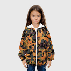 Куртка с капюшоном детская Камуфляж осенний лес, цвет: 3D-белый — фото 2