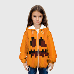 Куртка с капюшоном детская Тыква - Майнкрафт - Хеллоуин, цвет: 3D-белый — фото 2
