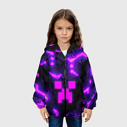 Куртка с капюшоном детская Майнкрафт розовый, цвет: 3D-черный — фото 2