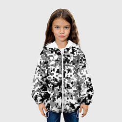 Куртка с капюшоном детская Городской пиксель камуфляж, цвет: 3D-белый — фото 2
