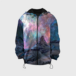 Куртка с капюшоном детская Снежная вершина и бесконечное космическое простран, цвет: 3D-черный