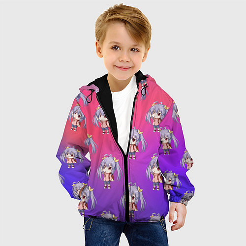Детская куртка Узор с Рэнгэ - Деревенская глубинка / 3D-Черный – фото 4