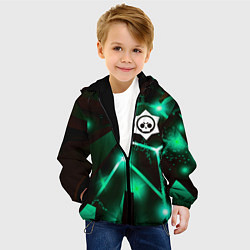 Куртка с капюшоном детская Brawl Stars разлом плит, цвет: 3D-черный — фото 2