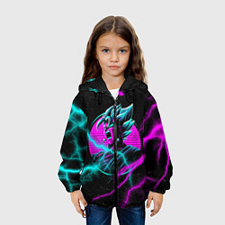 Куртка с капюшоном детская Неоновый Гоку Блек молния lightning, цвет: 3D-черный — фото 2