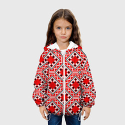 Куртка с капюшоном детская Белорусская вышивка - орнамент, цвет: 3D-белый — фото 2