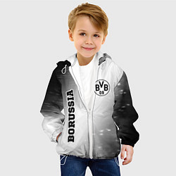 Куртка с капюшоном детская Borussia sport на светлом фоне: надпись, символ, цвет: 3D-белый — фото 2