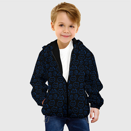 Детская куртка Мультяшные мордочки / 3D-Черный – фото 4