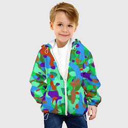Куртка с капюшоном детская Абстракция цвета, цвет: 3D-белый — фото 2