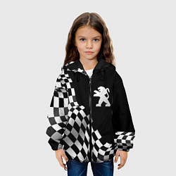 Куртка с капюшоном детская Peugeot racing flag, цвет: 3D-черный — фото 2