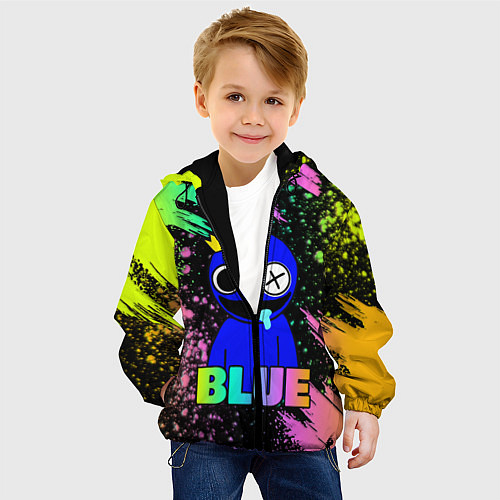Детская куртка Rainbow Friends - Blue / 3D-Черный – фото 4