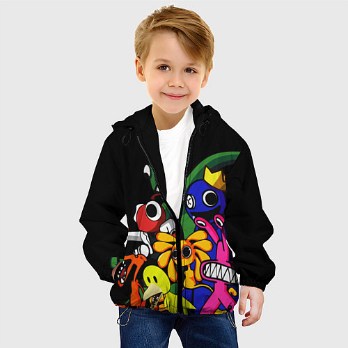 Детская куртка Персонажи из радужных друзей / 3D-Черный – фото 4
