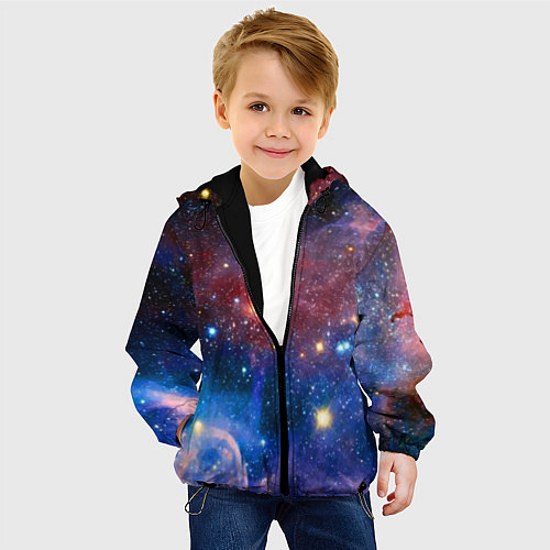 Детская куртка Ошеломительный бескрайний космос / 3D-Черный – фото 4