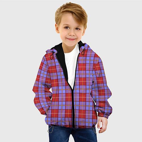Детская куртка Ткань Шотландка красно-синяя / 3D-Черный – фото 4