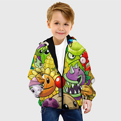 Куртка с капюшоном детская Растения против зомби, цвет: 3D-черный — фото 2