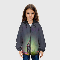 Куртка с капюшоном детская Кролик на стиле, цвет: 3D-черный — фото 2