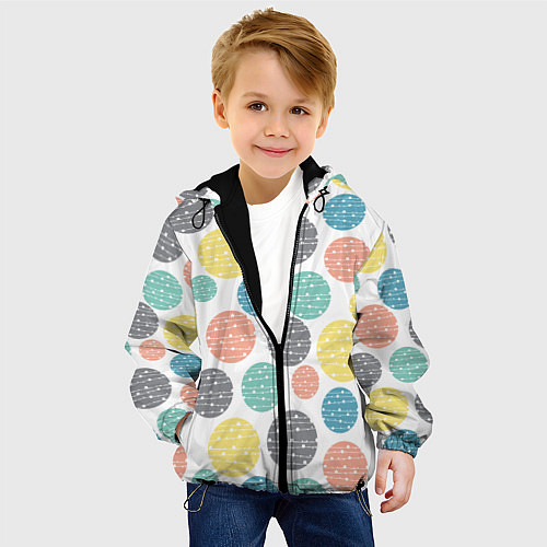 Детская куртка Круги с полосками в точку / 3D-Черный – фото 4