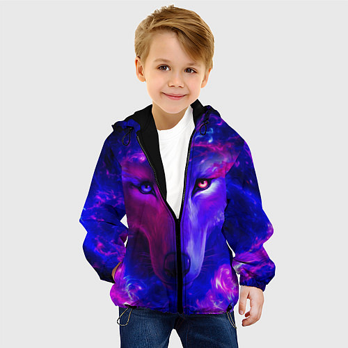 Детская куртка Волшебный звездный волк / 3D-Черный – фото 4