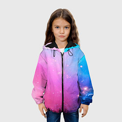 Куртка с капюшоном детская Звёздное геометрическое небо, цвет: 3D-черный — фото 2
