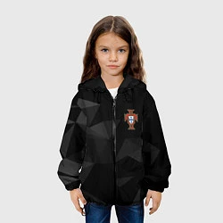 Куртка с капюшоном детская Сборная Португалии треугольники, цвет: 3D-черный — фото 2