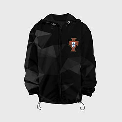 Куртка с капюшоном детская Сборная Португалии треугольники, цвет: 3D-черный