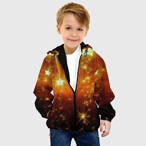 Детская куртка Золотистае звёзды / 3D-Черный – фото 4