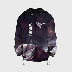 Куртка с капюшоном детская Космический пейзаж - Saturn - Nasa, цвет: 3D-черный