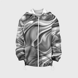 Куртка с капюшоном детская Плавленное серебро, цвет: 3D-белый