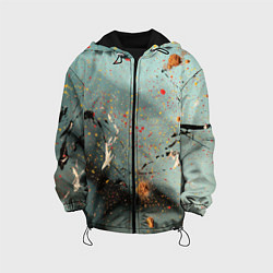 Куртка с капюшоном детская Светлый туман и разные краски, цвет: 3D-черный
