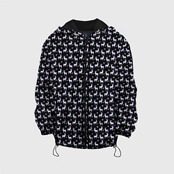 Куртка с капюшоном детская Glitch свитер с оленями, цвет: 3D-черный