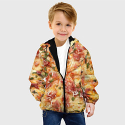 Куртка с капюшоном детская Вкусная пицца, цвет: 3D-черный — фото 2