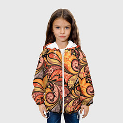 Куртка с капюшоном детская Multicolored branching floral patterns, цвет: 3D-белый — фото 2