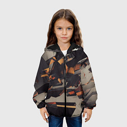 Куртка с капюшоном детская Абстрактное множество стеклянных объектов, цвет: 3D-черный — фото 2