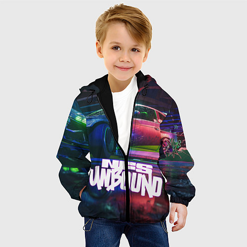 Детская куртка NFS unbound nissan drift / 3D-Черный – фото 4