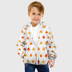 Куртка с капюшоном детская Мерцающие искры на светлом, цвет: 3D-белый — фото 2