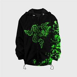 Куртка с капюшоном детская Razer брызги, цвет: 3D-черный