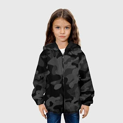 Куртка с капюшоном детская Черный ночной камуфляж, цвет: 3D-черный — фото 2