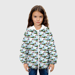 Куртка с капюшоном детская Домики на еловых ветках - паттерн, цвет: 3D-белый — фото 2