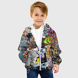 Куртка с капюшоном детская Очень пёстрый арт, цвет: 3D-белый — фото 2