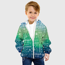 Куртка с капюшоном детская Майнкрафт символы на потертом фоне, цвет: 3D-белый — фото 2