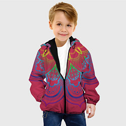 Куртка с капюшоном детская Viva magenta mandala, цвет: 3D-черный — фото 2