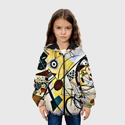 Куртка с капюшоном детская Поперечная линия - Василий Кандинский, цвет: 3D-черный — фото 2