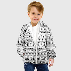 Куртка с капюшоном детская Black pattern Wednesday Addams, цвет: 3D-белый — фото 2