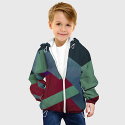 Куртка с капюшоном детская Геометрическое наложение кубов и фигур, цвет: 3D-белый — фото 2