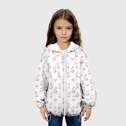 Куртка с капюшоном детская Зверушки, родительская любовь, цвет: 3D-белый — фото 2