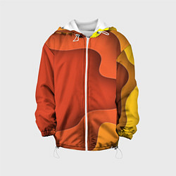 Куртка с капюшоном детская Оранжево-жёлтый разлом, цвет: 3D-белый