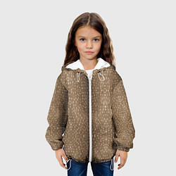 Куртка с капюшоном детская Текстура шкуры пятнистого оленя, цвет: 3D-белый — фото 2